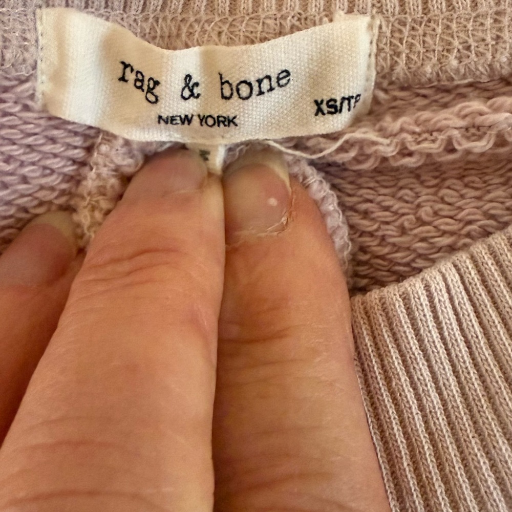 Rag & Bone Cropped Sweatshirt in lavender color size XS - Picture 2 of 8